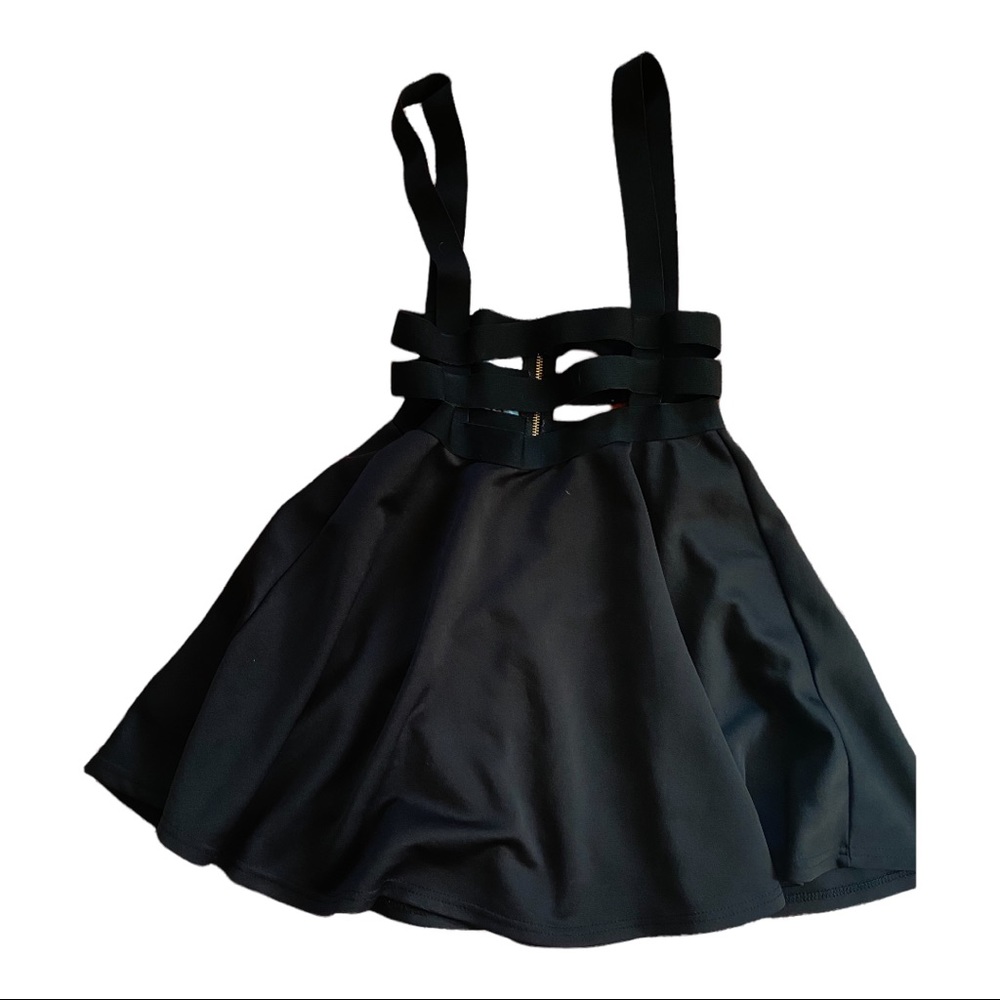 Black elastic suspender style skirt